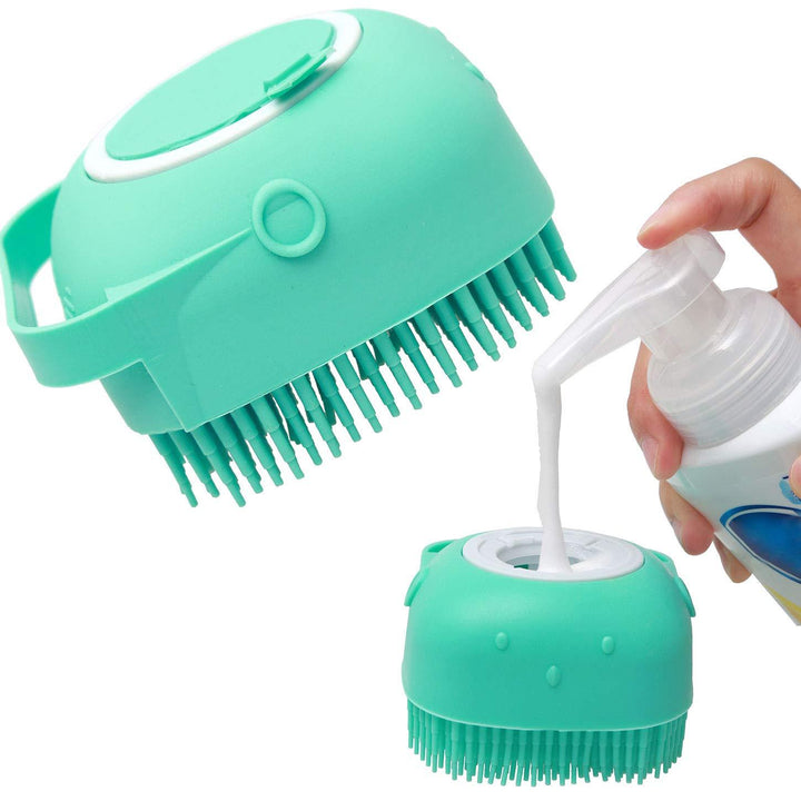 Silicone Scrubber with Built-In Soap Dispenser – 2-in-1 Body Brush & Massager – grooming kit