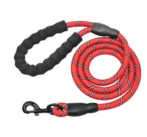 Heavy-Duty Reflective Dog Leash – Soft Foam Handle & Night Safety