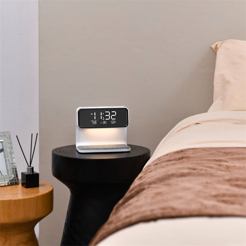 3-in-1 Bedside Lamp | Wireless Charger + Alarm Clock + Light – power-bank