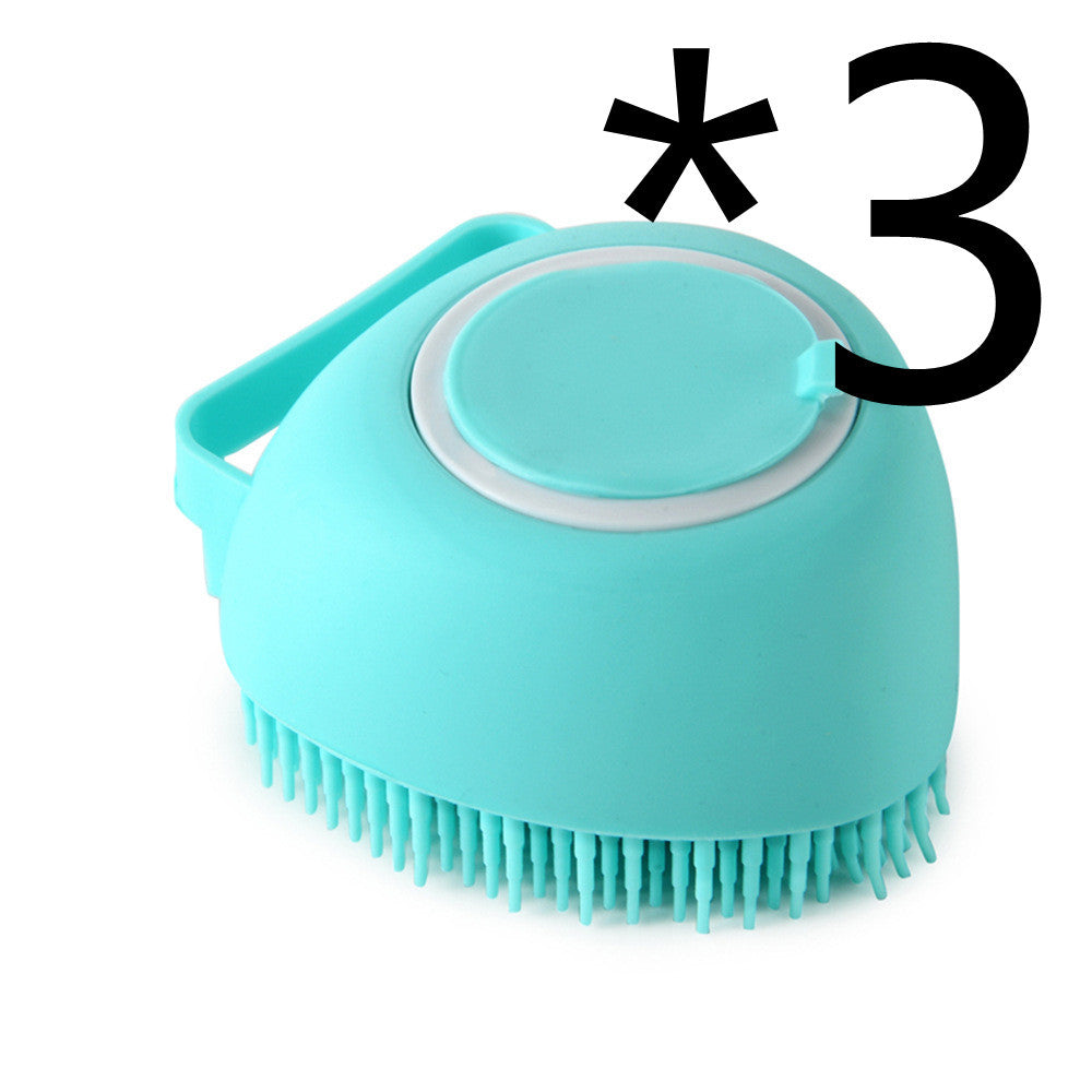 Silicone Pet Bath & Massage Brush – Gentle Grooming Tool with Shampoo Dispenser