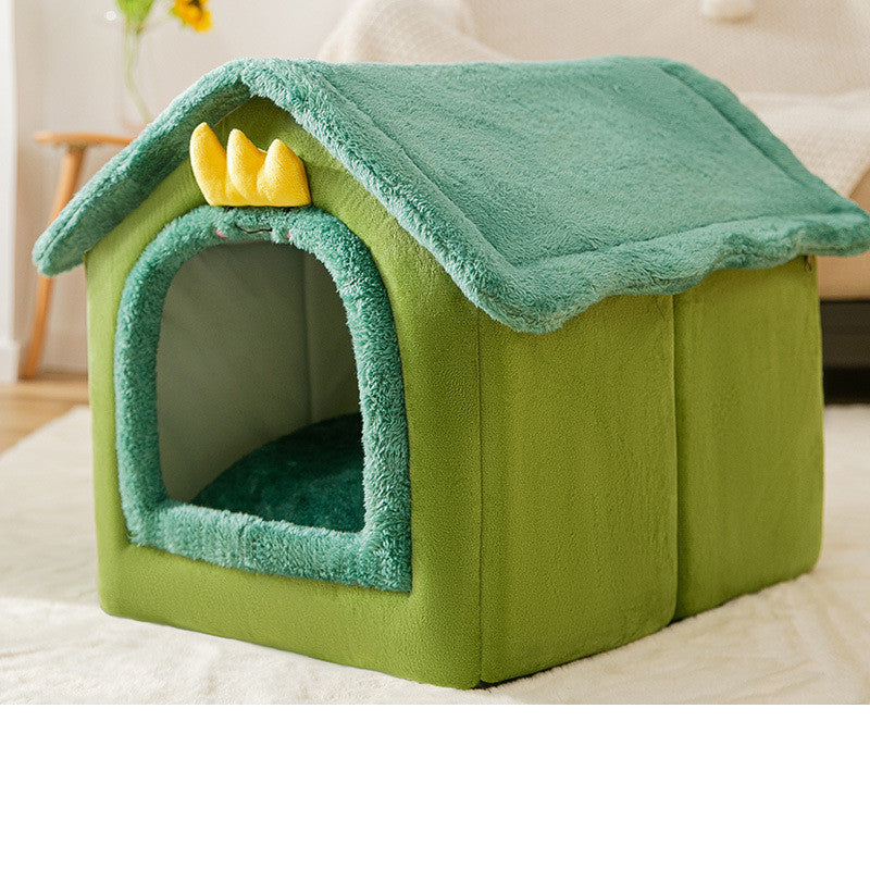 Self-Warming Plush Pet Nest Bed – Cozy Indoor Bed for Cats & Small Dogs