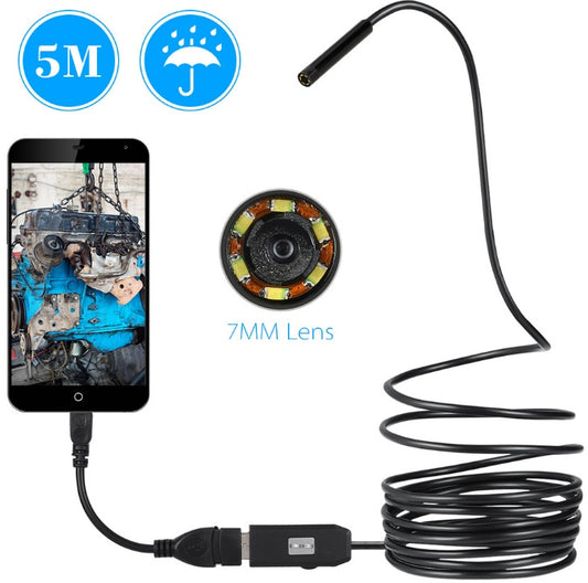 7mm USB Endoscope Camera – Waterproof Inspection Borescope for Android & PC – tech-gadget