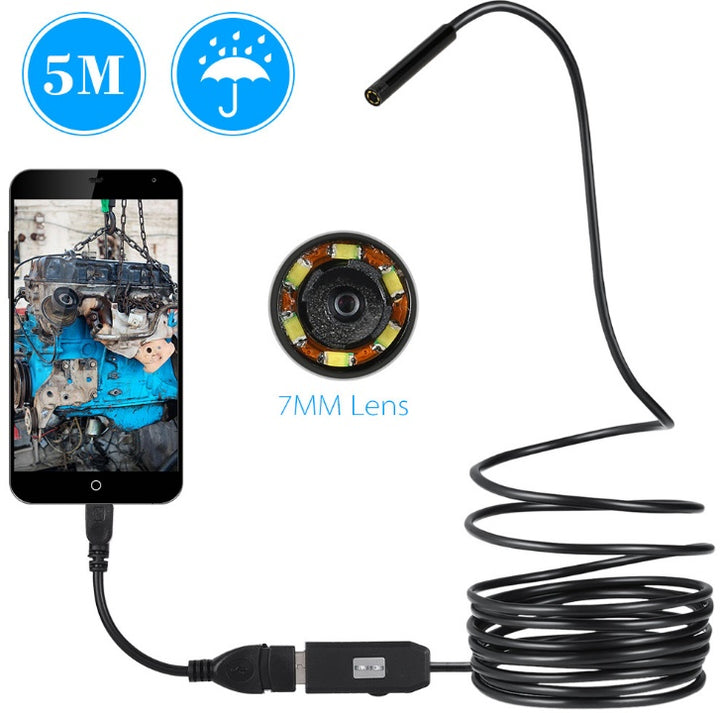 7mm USB Endoscope Camera – Waterproof Inspection Borescope for Android & PC – tech-gadget