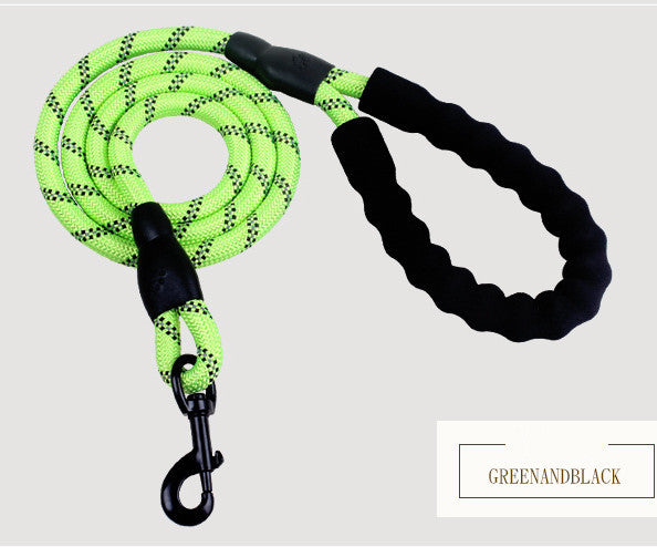 Heavy-Duty Reflective Dog Leash – Soft Foam Handle & Night Safety