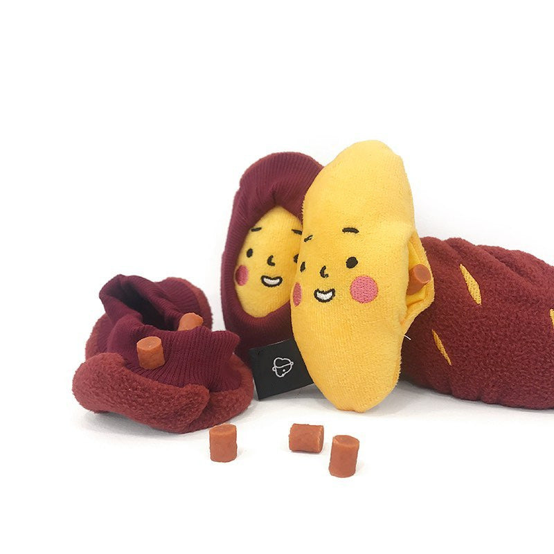 ZUI Sweet Potato Dog Puzzle Toy – Interactive Treat-Hiding Toy for Mental Stimulation