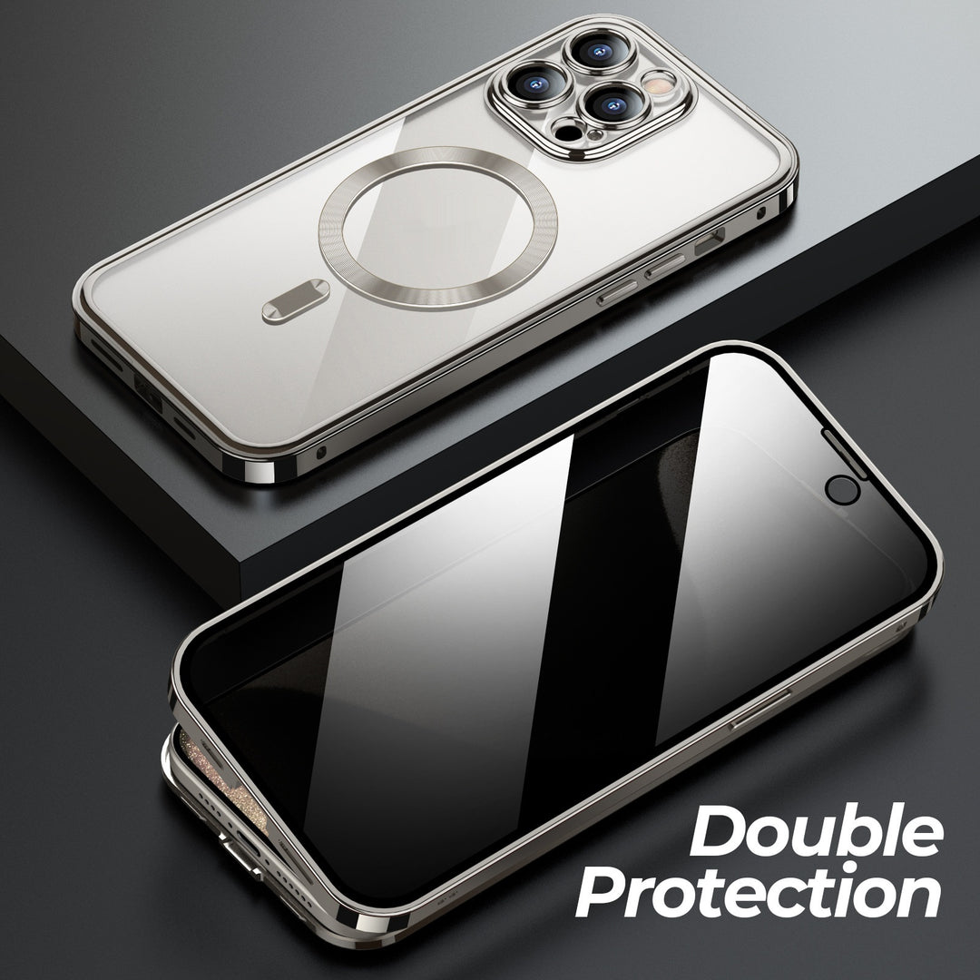 360° Magnetic Privacy iPhone Case – Metal Double-Lock Full Protection Cover – phone-case