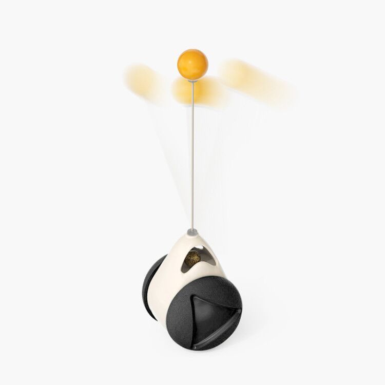 Rotating Windmill Cat Toy with Suction Cup – LED Ball & Catnip for IQ Play