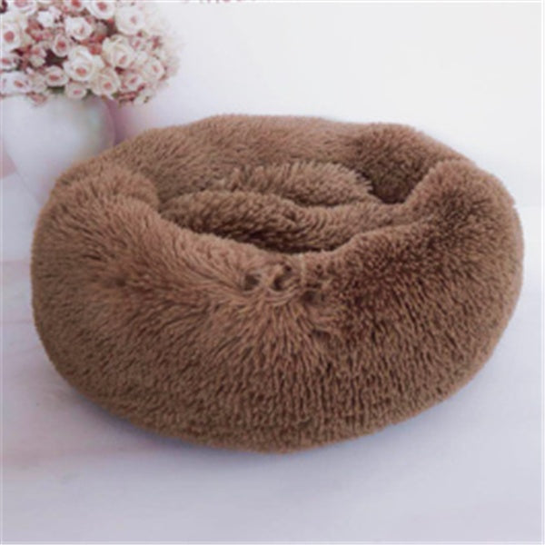 Fluffy Round Pet Bed – Plush Donut Bed for Dogs & Cats of All Sizes