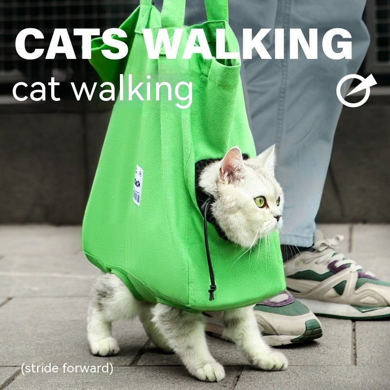 Canvas Pet Backpack Carrier – Comfortable & Breathable Travel Bag for Small Dogs & Cats (Green)