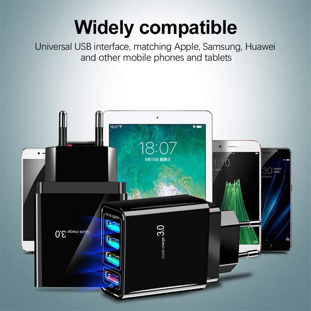 30W USB Wall Charger – 4-Port Fast Charging Station with Smart Chip – power-bank