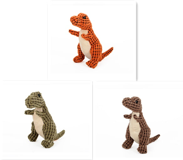 25cm Dinosaur Plush Dog Toy – Soft Squeaky Chew Toy for Small & Medium Dogs – grooming kit