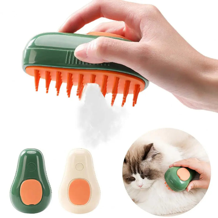 3-in-1 Steam Pet Grooming Brush – De-shedding, Massaging & Cleaning Tool – grooming kit