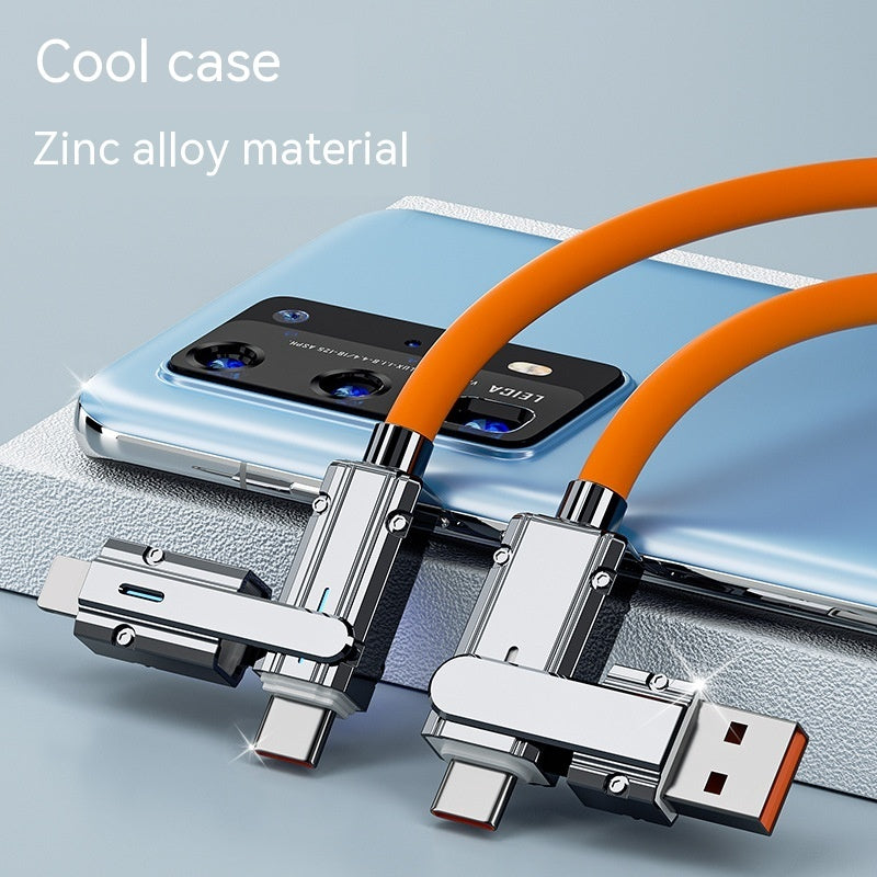 1m Zinc Alloy Fast Charging Cable – Dual Lightning & Type-C Compatibility – car-accessory