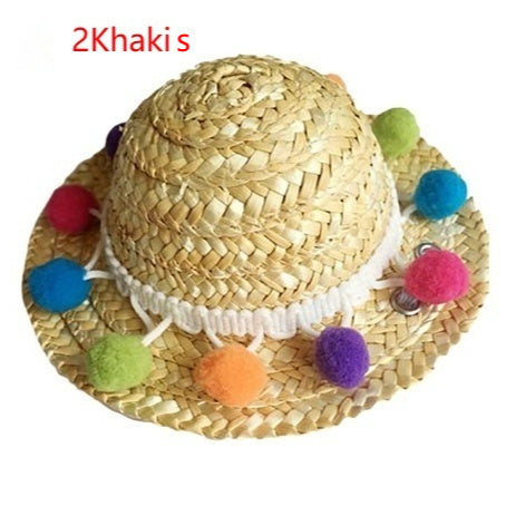 Pet Sunglasses & Straw Hat Set – Summer Outfit for Cats & Small Dogs