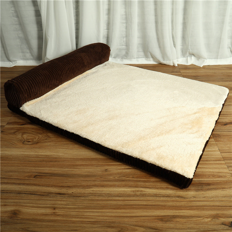 Corduroy Pet Sofa – Washable, Soft Bed for Cats & Dogs (S–XL)