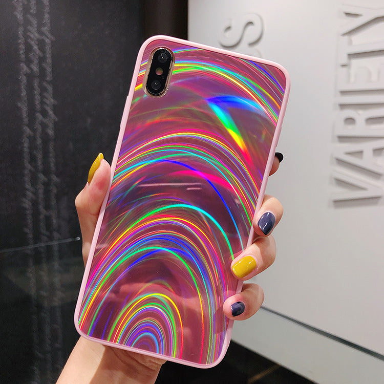 3D Rainbow Glitter Gradient Phone Case – Sparkly Soft Edge Full Cover – phone-case