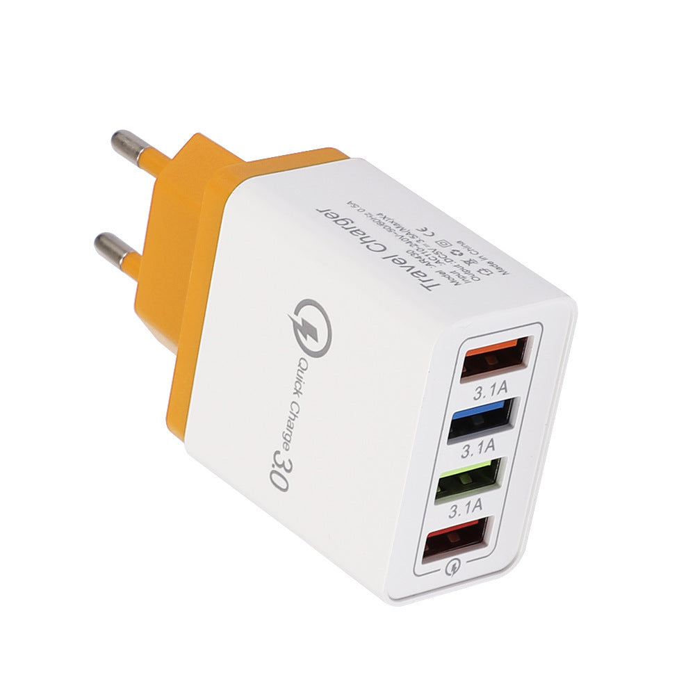 4-Port USB Wall Charger with Quick Charge 3.0 – EU/US Plug | Fast Multi-Device Charging – power-bank