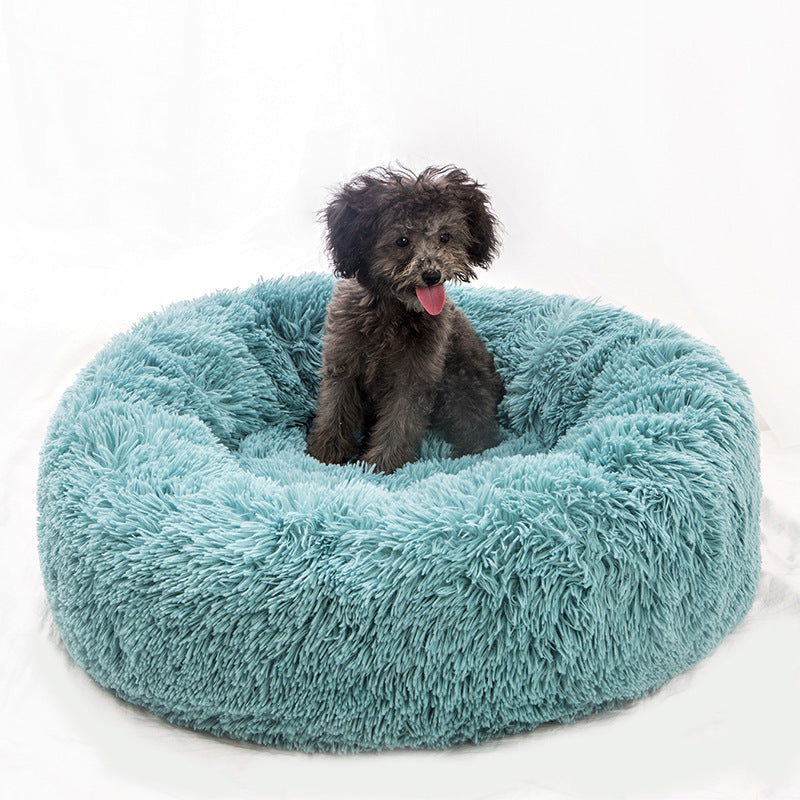 Plush Donut Pet Bed – Calming Nest for Dogs & Cats in 13 Colors