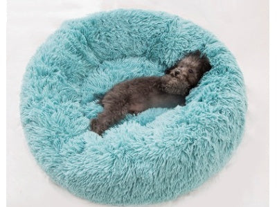 Fluffy Round Pet Bed – Plush Donut Bed for Dogs & Cats of All Sizes