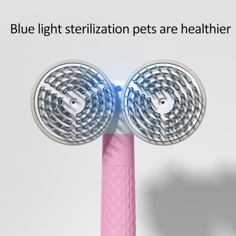 Negative Ion Dual-Head Pet Brush – Self-Cleaning Cat & Dog Grooming Tool