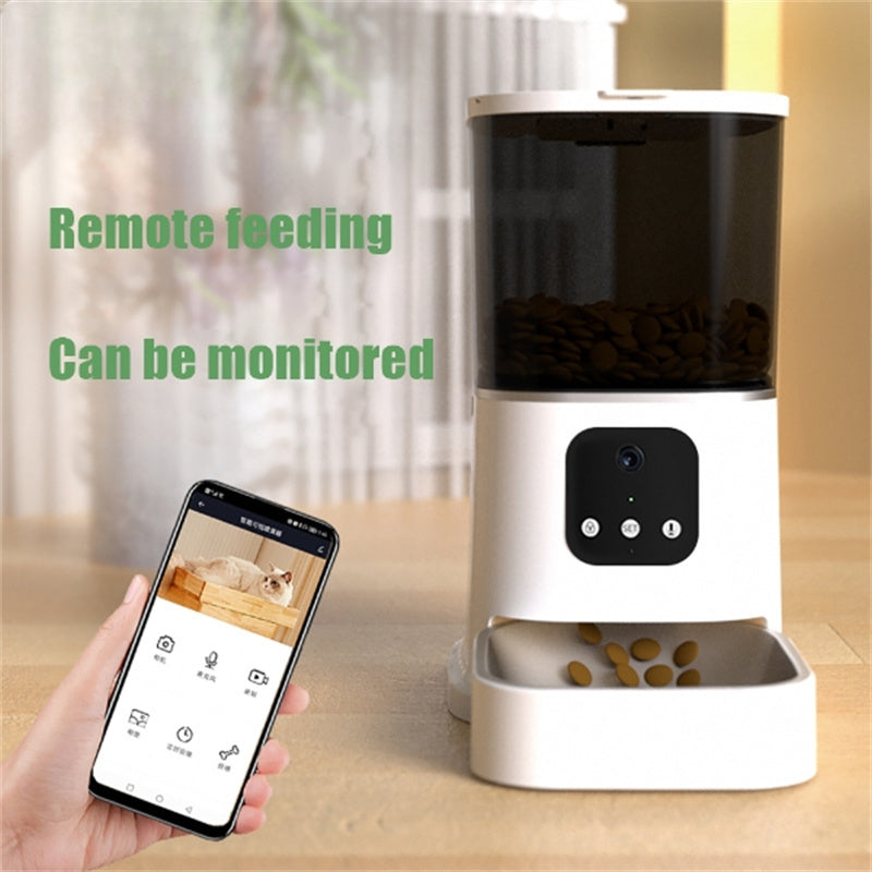 Smart WiFi Automatic Cat Feeder – 6L Capacity with App Control, Voice Feed & Video Options