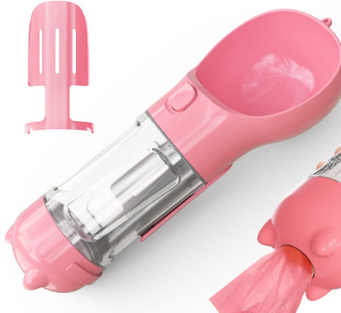 3-in-1 Pet Travel Mug – Water Bottle, Poop Scoop & Food Container – grooming kit