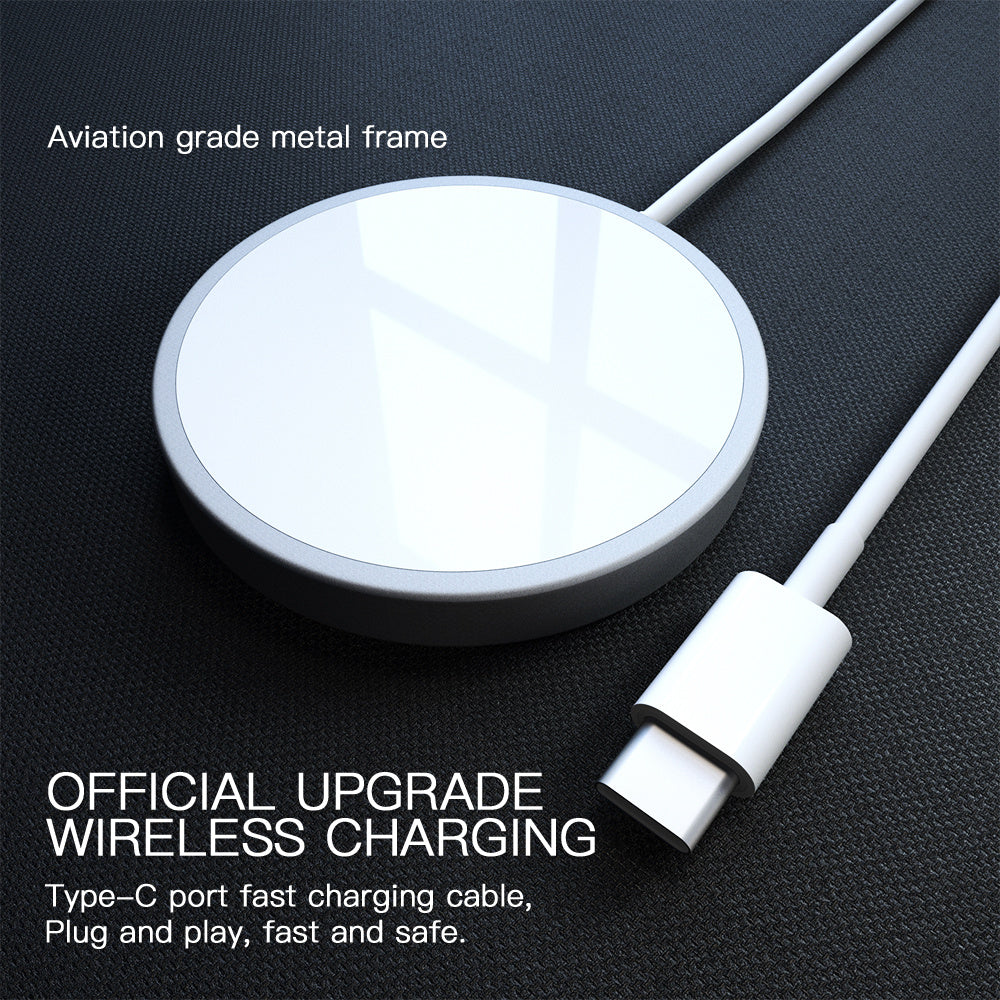 15W Magnetic Wireless Charger – Fast USB-C Charging Pad for iPhone & Android – power-bank