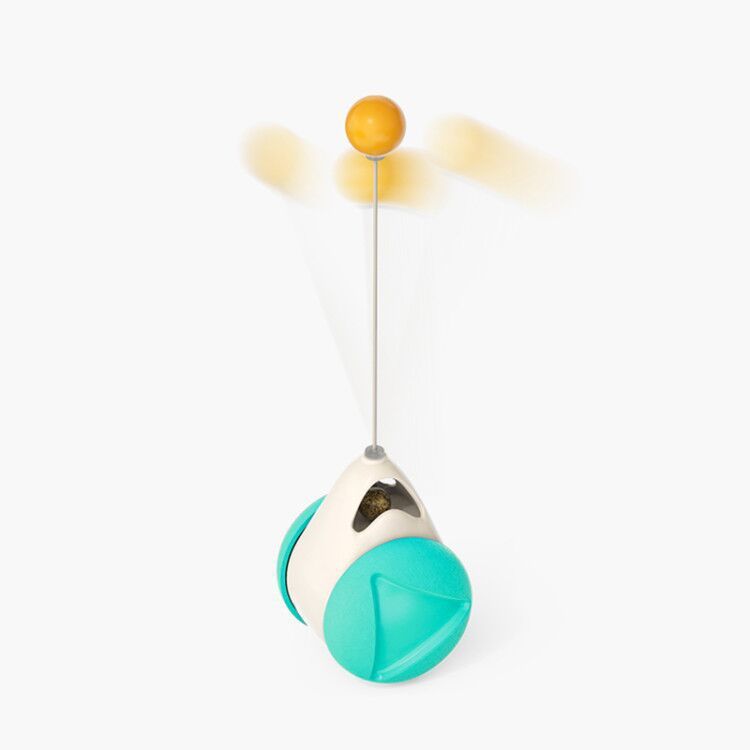 Rotating Windmill Cat Toy with Suction Cup – LED Ball & Catnip for IQ Play