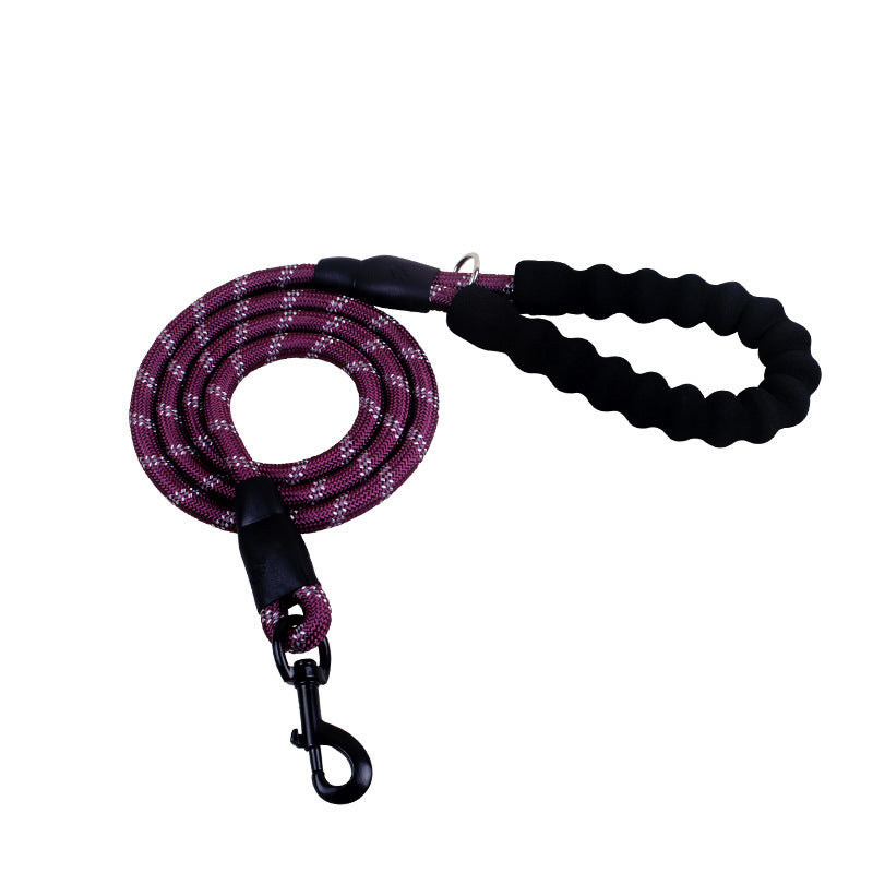 Heavy-Duty Reflective Dog Leash – Soft Foam Handle & Night Safety