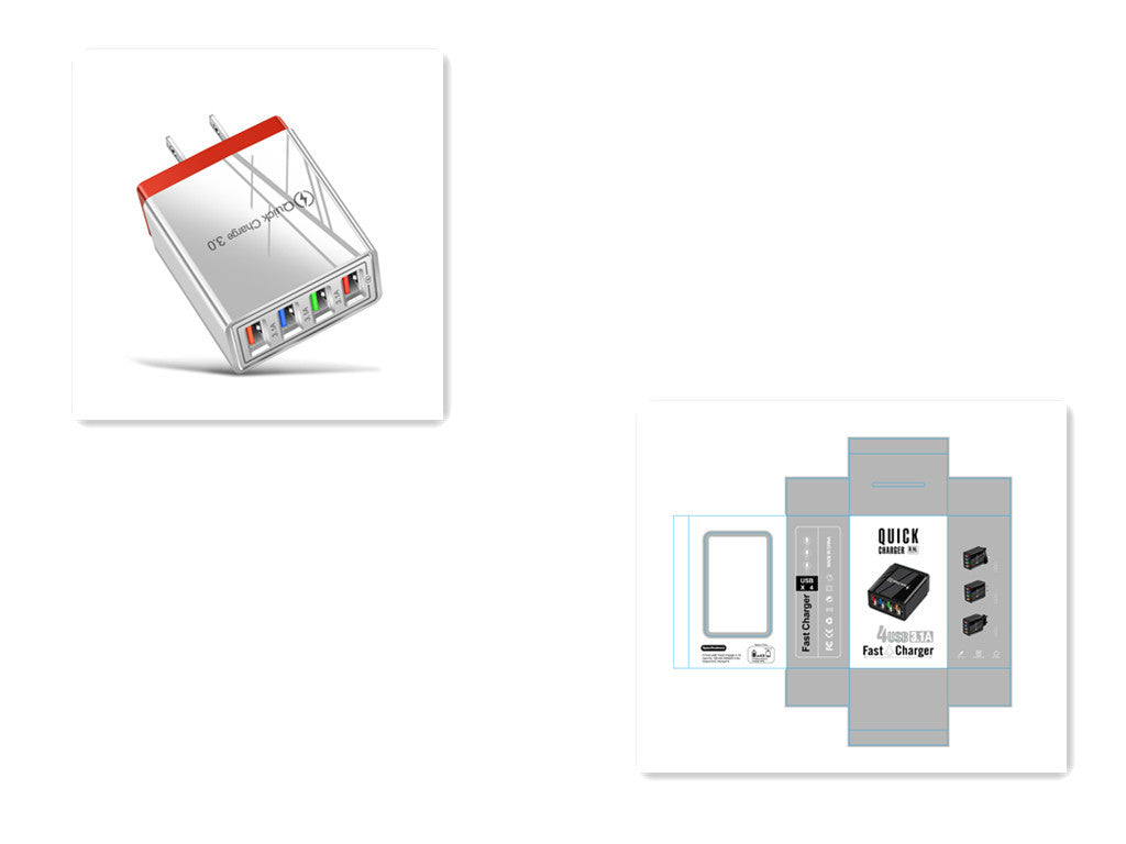 4-Port USB Wall Charger with Quick Charge 3.0 – EU/US Plug | Fast Multi-Device Charging – power-bank