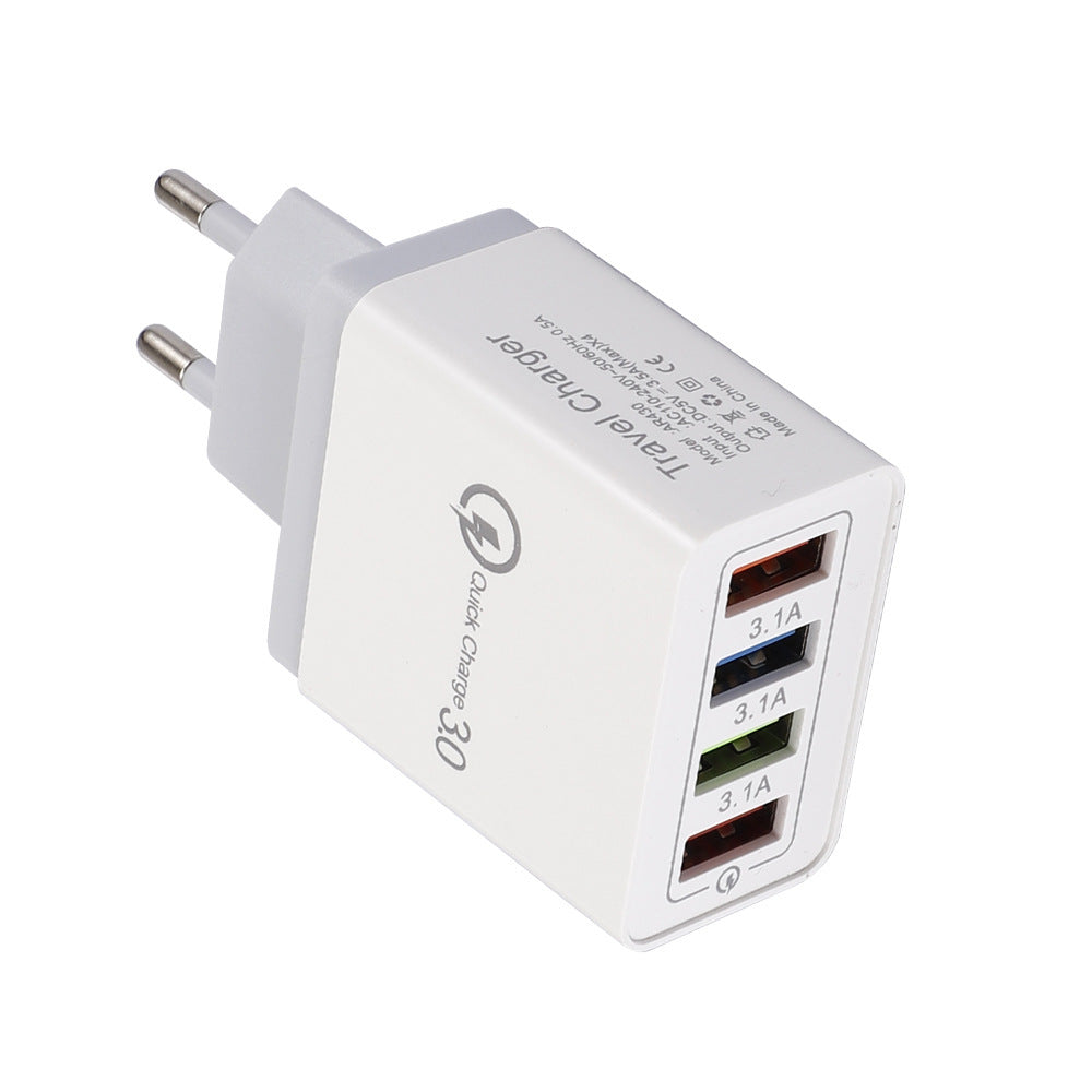 4-Port USB Wall Charger with Quick Charge 3.0 – EU/US Plug | Fast Multi-Device Charging – power-bank