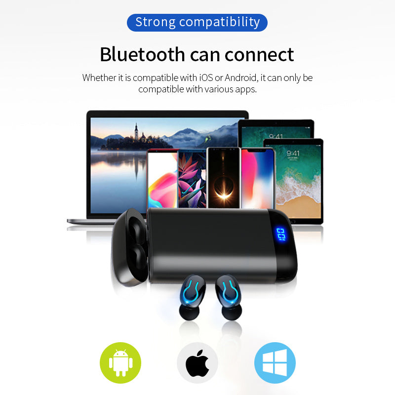TWS Wireless Earbuds – HiFi Bluetooth 5.0 with 6000mAh Charging Case & Noise Reduction