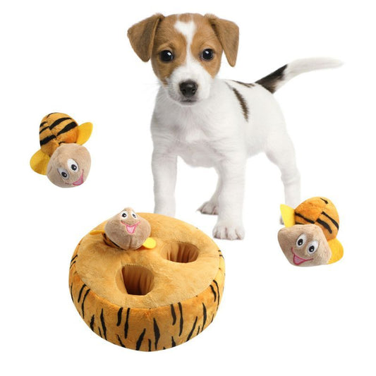 Interactive Bee Plush Dog Toy Set – Mental Stimulation Mat for Small & Medium Dogs – grooming kit