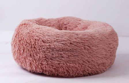 Plush Donut Calming Bed – Orthopedic Anti-Anxiety Pet Nest for Dogs & Cats