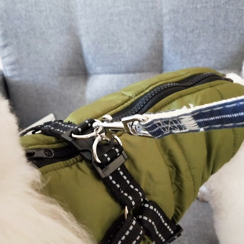 Waterproof Winter Dog Coat with Built-In Harness – Warm & Windproof