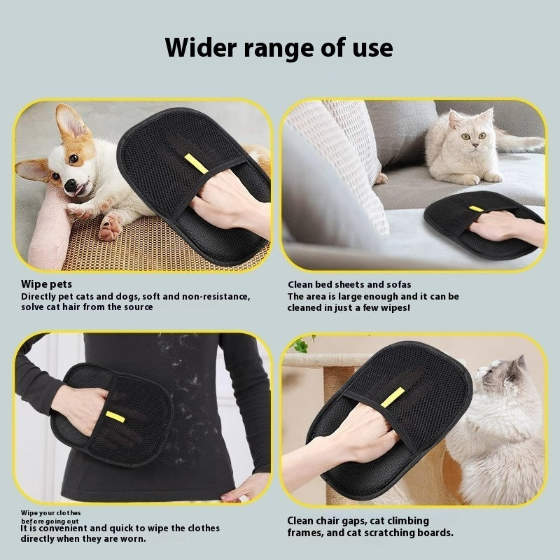 Dual-Sided Pet Grooming Glove – Mess-Free Deshedding for Cats & Dogs