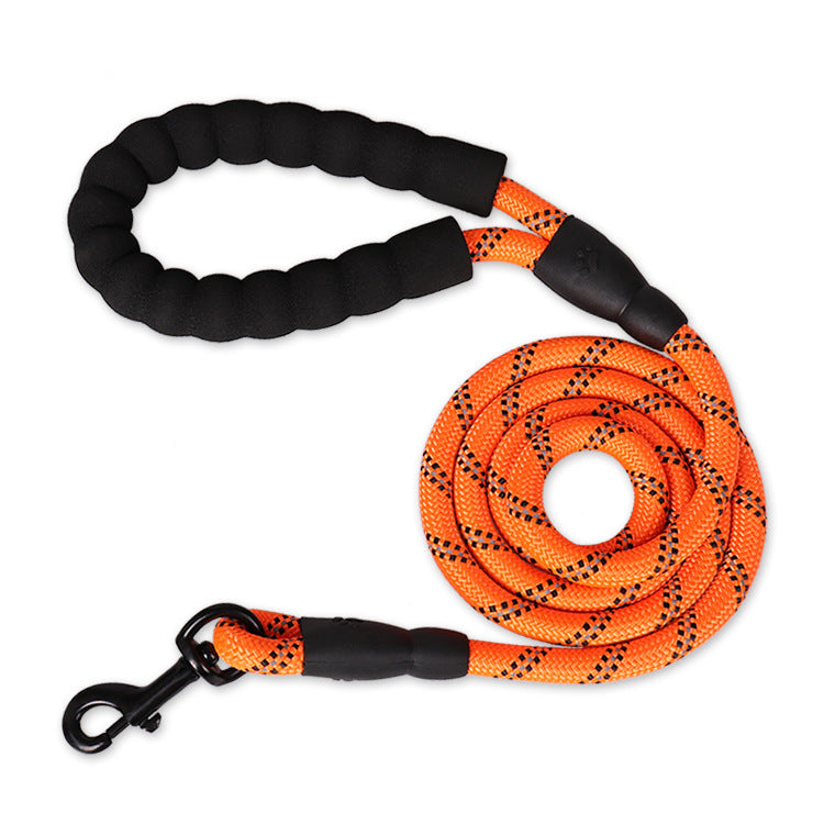 Heavy-Duty Reflective Dog Leash – Soft Foam Handle & Night Safety