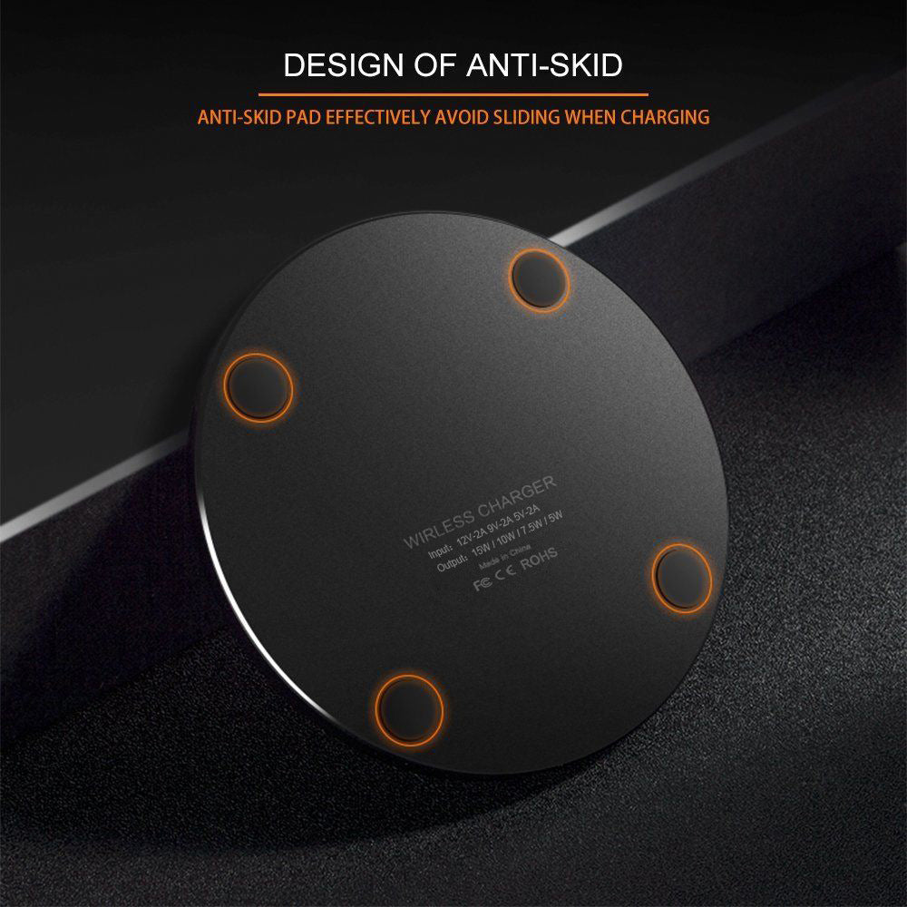 10W Frosted Wireless Charger with Mirror – Slim Qi Pad for Fast Charging – power-bank