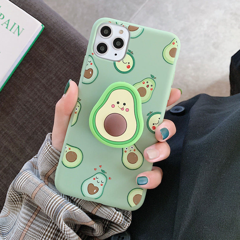 Avocado Silicone Phone Case with Ring – Cute Shockproof Cover for iPhone & Android