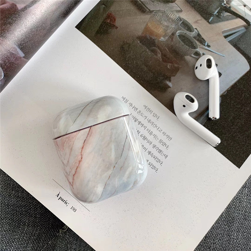 Luxury White Marble AirPods Case – Protective Cover for AirPods 1 & 2