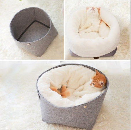 Windproof Cat House – Warm & Removable Nest for Indoor Winter Comfort