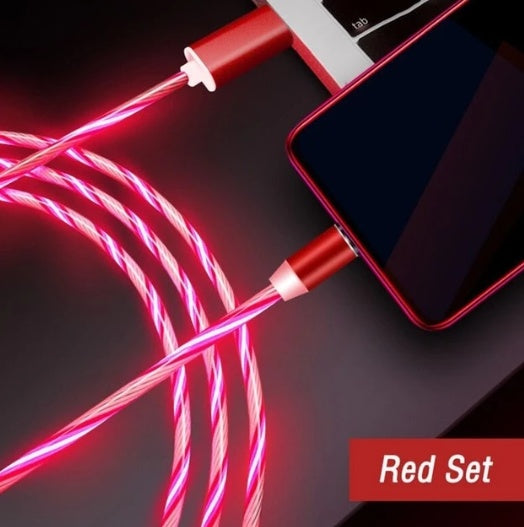 Circular Magnetic Charging Cable – LED Light, 2.1A Fast Charge for iPhone & Android