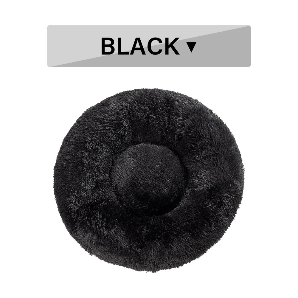 Fluffy Donut Dog Bed – Calming Plush Bed for Cats & Dogs (S–XL)