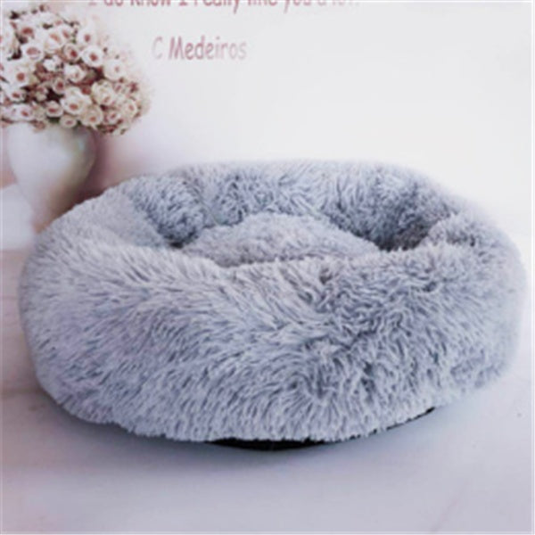 Fluffy Round Pet Bed – Plush Donut Bed for Dogs & Cats of All Sizes