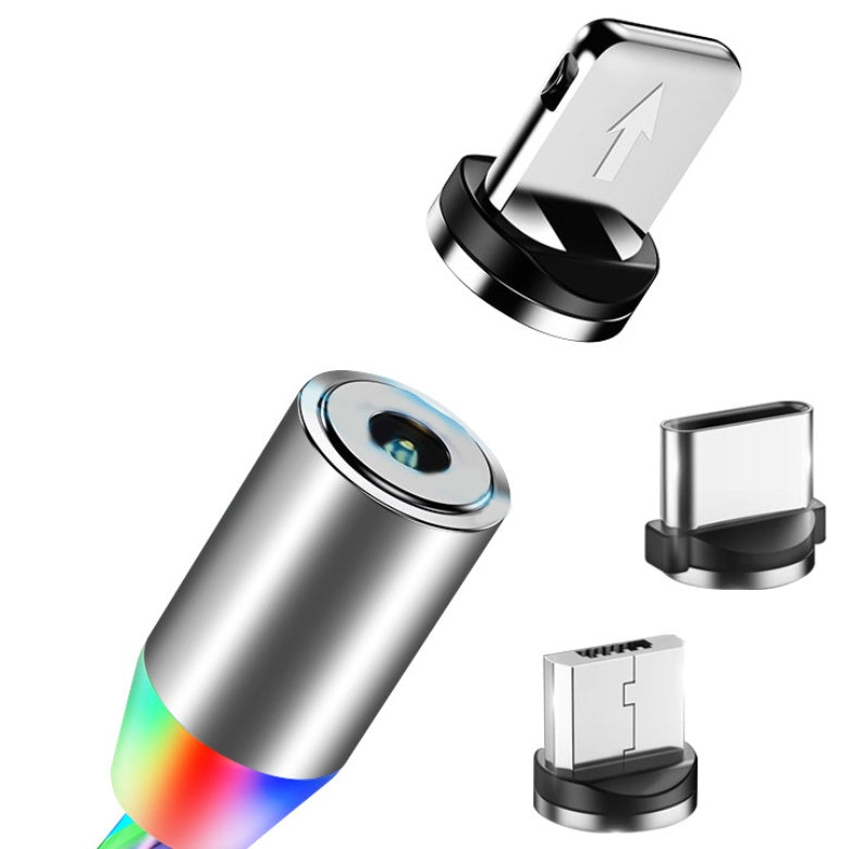 360° Magnetic Charging Cable – Fast Charge with LED for iPhone, Android & Type-C – car-accessory