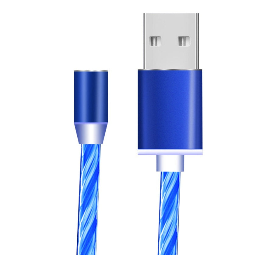 Circular Magnetic Charging Cable – LED Light, 2.1A Fast Charge for iPhone & Android