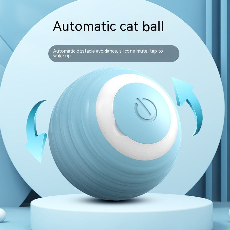 Rechargeable Smart Cat Toy Ball – Auto-Rolling Silicone Toy for Indoor Cats