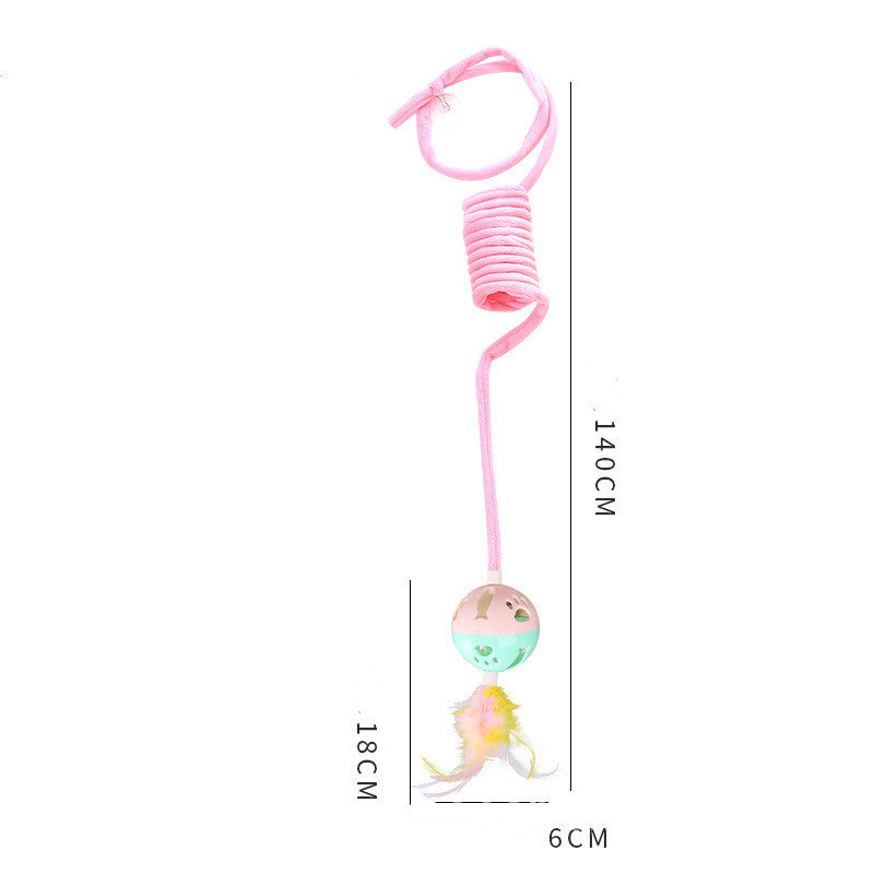 Spring Cat Toy – Plush Bell & Rabbit Hair Ball Interactive Bouncer