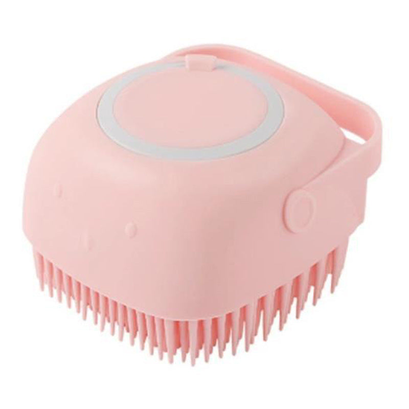 Silicone Pet Bath & Massage Brush – Gentle Grooming Tool with Shampoo Dispenser