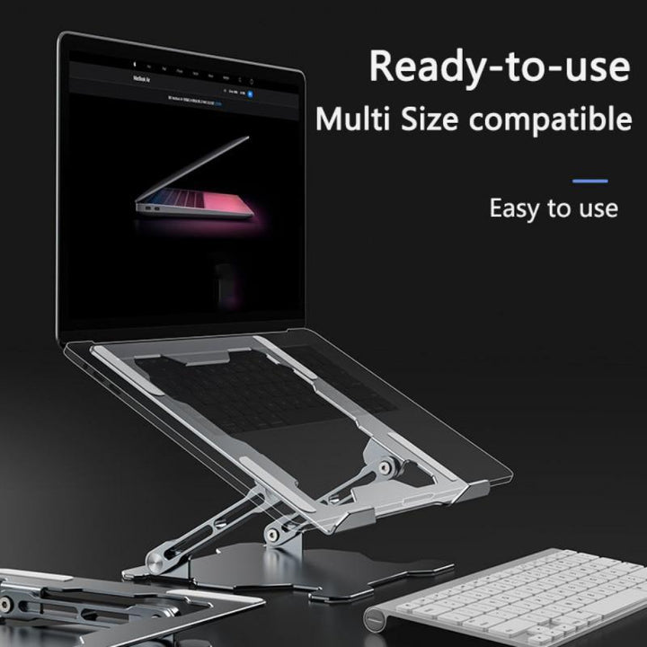 Adjustable Ergonomic Aluminum Laptop Stand – Foldable & Portable up to 15” – phone-stand